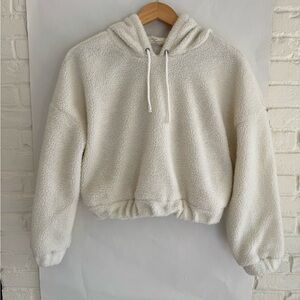 TULAROSA Cropped fleece hoodie